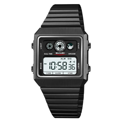 SKMEI 2450 Men Business Multifunctional Watch Casual Waterproof Square Electronic Watch