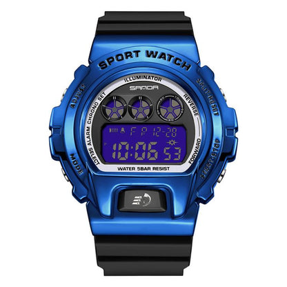 SANDA 2127 Electronic Single Movement Waterproof Sports Watch, Black, Black Silver, Black Blue, Black Gold, Red Black, Colorful Red Blue, Transparent Silver