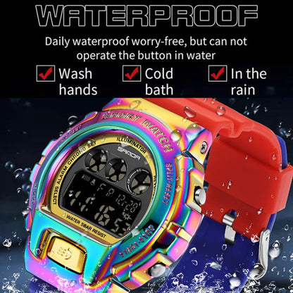 SANDA 2127 Electronic Single Movement Waterproof Sports Watch, Black, Black Silver, Black Blue, Black Gold, Red Black, Colorful Red Blue, Transparent Silver