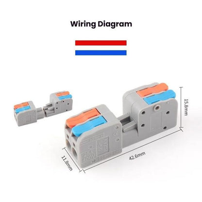 10pcs 2 In 2 Out Terminal Block Wire Push-on Quick Docking Snap Cap, KV232 2 In 2 Out