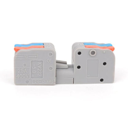 10pcs 2 In 2 Out Terminal Block Wire Push-on Quick Docking Snap Cap, KV232 2 In 2 Out