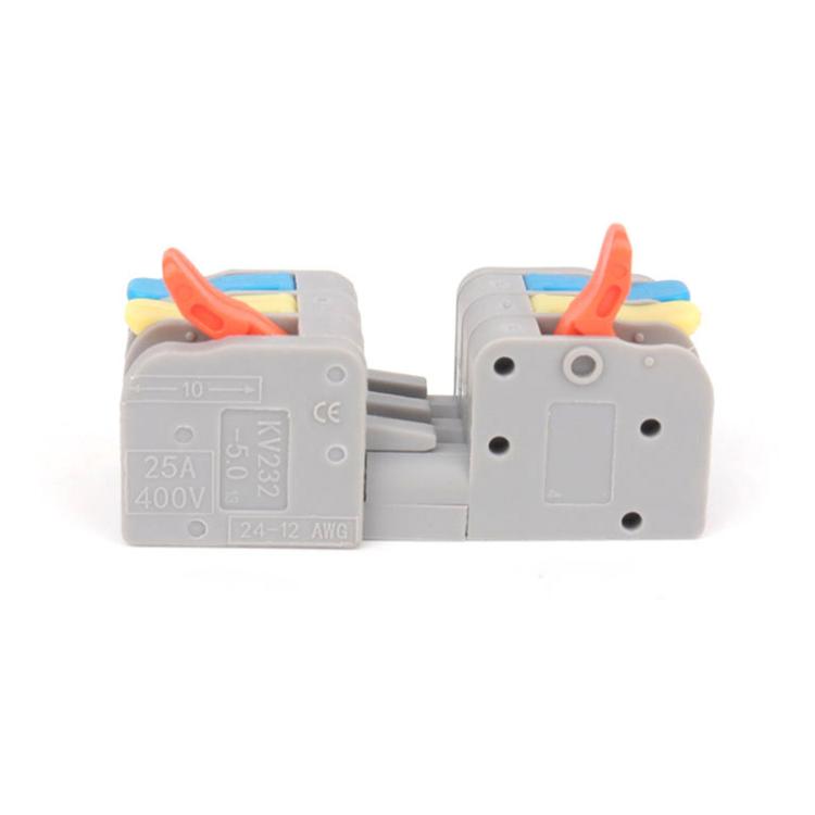 5pcs 3 In 3 Out Terminal Block Push-type Junction Box, KV232 3 In 3 Out