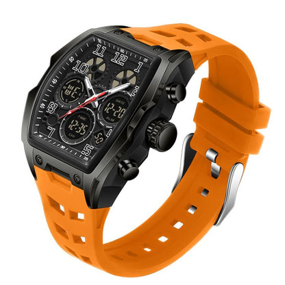 SANDA 6266 Tonneau Curved Mirror Electronic Watch Alarm Clock Chronograph Waterproof Sports Watch, Black, Black Rose Gold, Black Silver, Black Red, Black Orange, Blue Silver, Blue Rose Gold, White