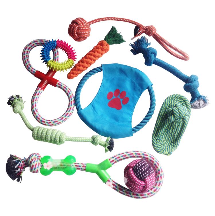 Pet Knot Chewing Toy Combination Set, 10pcs /Set Red Footprint Flying Disc 745, 5pcs /Set Polypropylene Model 435, 6pcs /Set 370 Models, 4pcs /Set 315 Models