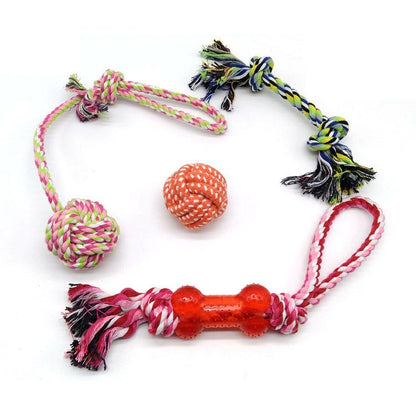 Pet Knot Chewing Toy Combination Set, 10pcs /Set Red Footprint Flying Disc 745, 5pcs /Set Polypropylene Model 435, 6pcs /Set 370 Models, 4pcs /Set 315 Models