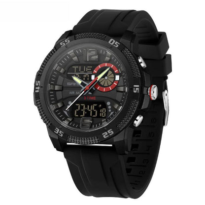 SANDA 3372 Dual Display Chronograph Alarm Clock Electronic Watch Outdoor Waterproof Luminous Sports Watch, Black, Black White, Army Green, Black Blue, Red, Orange