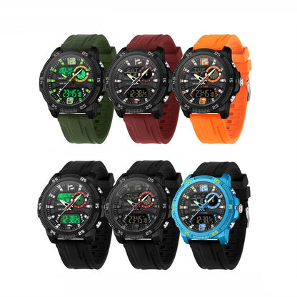SANDA 3372 Dual Display Chronograph Alarm Clock Electronic Watch Outdoor Waterproof Luminous Sports Watch, Black, Black White, Army Green, Black Blue, Red, Orange