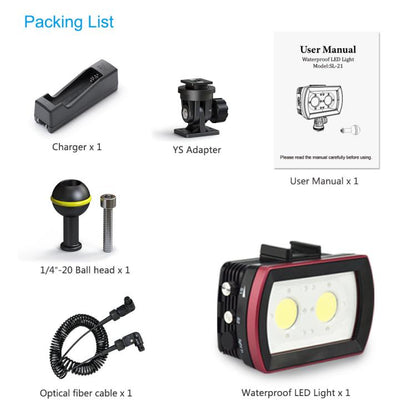 Sea Frogs SL-21 3500 Lumen 40m/130ft Waterproof Video Light For Diving Photo, SL-21