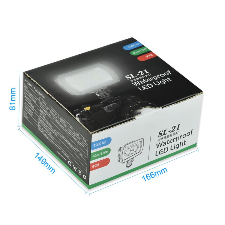 Sea Frogs SL-21 3500 Lumen 40m/130ft Waterproof Video Light For Diving Photo, SL-21