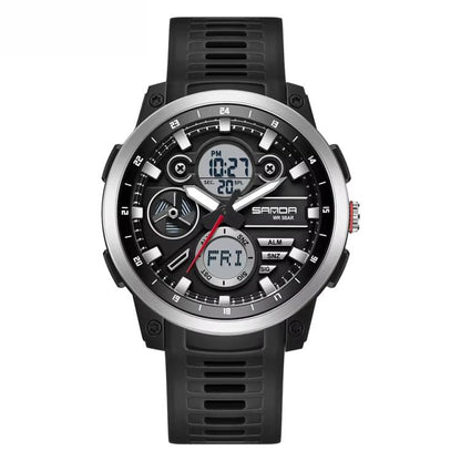SANDA 3379 Sport Waterproof Alarm Clock Reminder Electronic Watch
