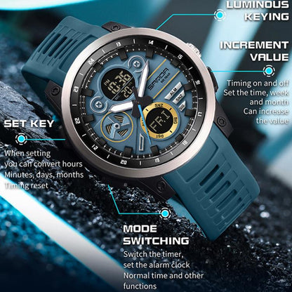 SANDA 3379 Sport Waterproof Alarm Clock Reminder Electronic Watch