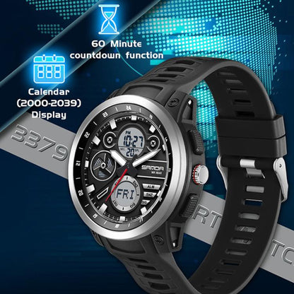 SANDA 3379 Sport Waterproof Alarm Clock Reminder Electronic Watch