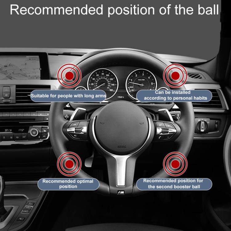 Car Steering Wheel Booster Non-Slip One-Handed Turning Assistant Ball, Mahogany-Massage Model, Black-Massage Model, Carbon Fiber Pattern-Massage Model