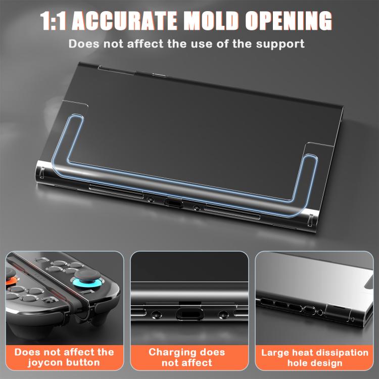 For Nintendo Switch 2 Crystal Shell Case Split Gamepad Transparent Protective Cover