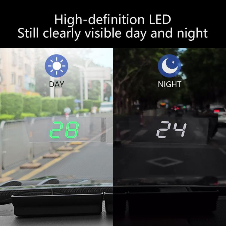 W1 Car HUD Head-up Display GPS Speedometer Speed Display, KM, MPH