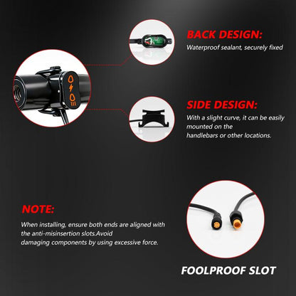 40W Motorcycle Wired Switch Integrated Waterproof Demon Eye Spotlight, Red Light