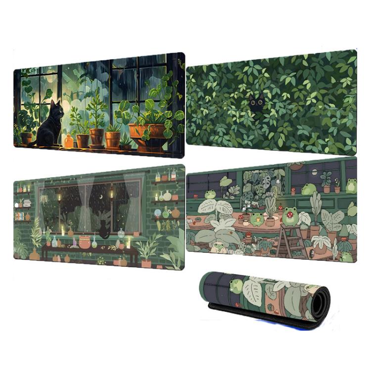 Frog Mouse Pad Cute Green Desk Mat With Non-Slip Rubber Base  For Computer Laptop, 300x600x2mm, 300x600x3mm, 300x700x2mm, 300x700x3mm, 300x800x2mm, 300x800x3mm, 400x900x2mm, 400x900x3mm