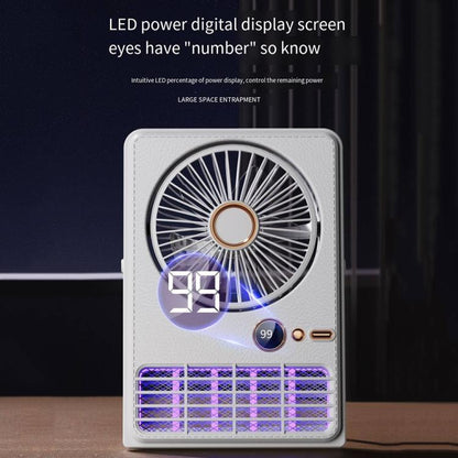 2-in-1 Household Electric Fan Mosquito Killer Lamp LED Digita lDesktop Fan, Plug-in Black, Plug-in White, 3000mAh Black, 3000mAh White