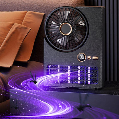 2-in-1 Household Electric Fan Mosquito Killer Lamp LED Digita lDesktop Fan, Plug-in Black, Plug-in White, 3000mAh Black, 3000mAh White