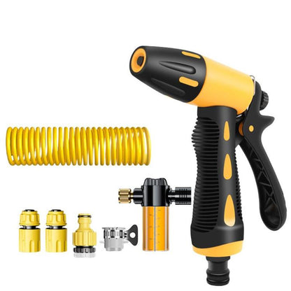 High-pressure Car Wash Sprinkler Household Spray Nozzle Rinse Watering Car Cleaning Tools, No Fittings, With Connectors+10m Spring Tube, With Connectors+20m Spring Tube, With Connectors+30m Spring Tube, With Connectors+10m Spring Tube+Foam Jug