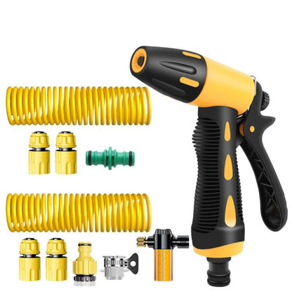 High-pressure Car Wash Sprinkler Household Spray Nozzle Rinse Watering Car Cleaning Tools, No Fittings, With Connectors+10m Spring Tube, With Connectors+20m Spring Tube, With Connectors+30m Spring Tube, With Connectors+10m Spring Tube+Foam Jug