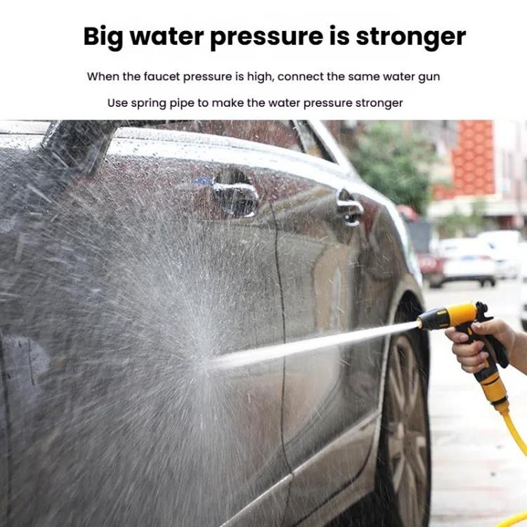 High-pressure Car Wash Sprinkler Household Spray Nozzle Rinse Watering Car Cleaning Tools, No Fittings, With Connectors+10m Spring Tube, With Connectors+20m Spring Tube, With Connectors+30m Spring Tube, With Connectors+10m Spring Tube+Foam Jug