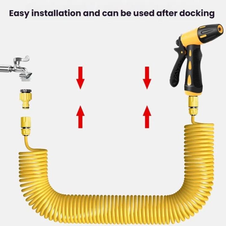 High-pressure Car Wash Sprinkler Household Spray Nozzle Rinse Watering Car Cleaning Tools, No Fittings, With Connectors+10m Spring Tube, With Connectors+20m Spring Tube, With Connectors+30m Spring Tube, With Connectors+10m Spring Tube+Foam Jug