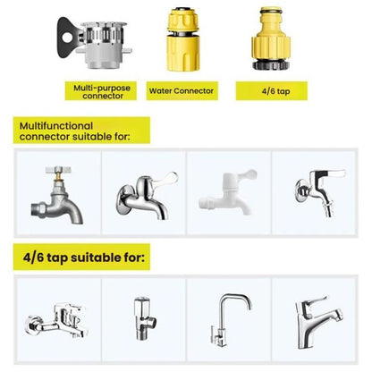 High-pressure Car Wash Sprinkler Household Spray Nozzle Rinse Watering Car Cleaning Tools, No Fittings, With Connectors+10m Spring Tube, With Connectors+20m Spring Tube, With Connectors+30m Spring Tube, With Connectors+10m Spring Tube+Foam Jug