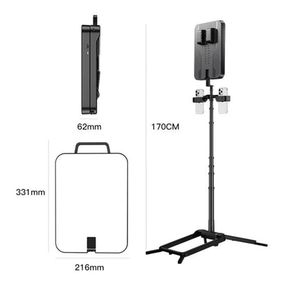 1.7m 14-Inch Suitcase Integrated Design Fill Light Foldable 3500-6000K Full-Screen Live Photography  Video Light, YY-3