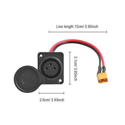 For INOKIM OXO OX Electrical Scooter Power Port XLR Cannon 3-Pin Charging Socket, X1673
