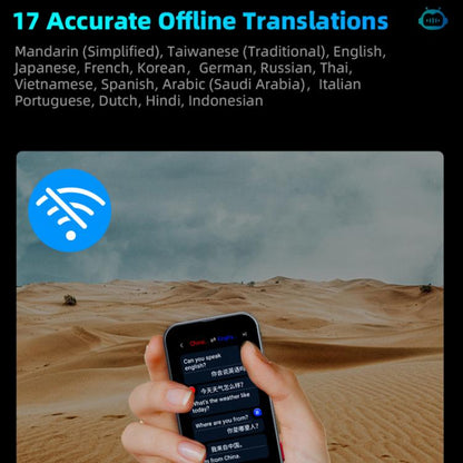 3.1-inch Screen Multilanguage AI Translator Device 139 Online/17 Offline Languages, Real-Time Voice/Photo/Text Translation, Z15W
