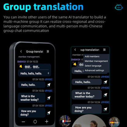 3.1-inch Screen Multilanguage AI Translator Device 139 Online/17 Offline Languages, Real-Time Voice/Photo/Text Translation, Z15W