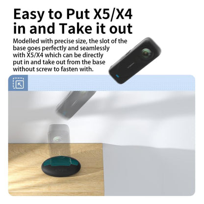 For Insta360 X5 / X4 aMagisn Silicone Base Desktop Stand Car Dashboard Holder