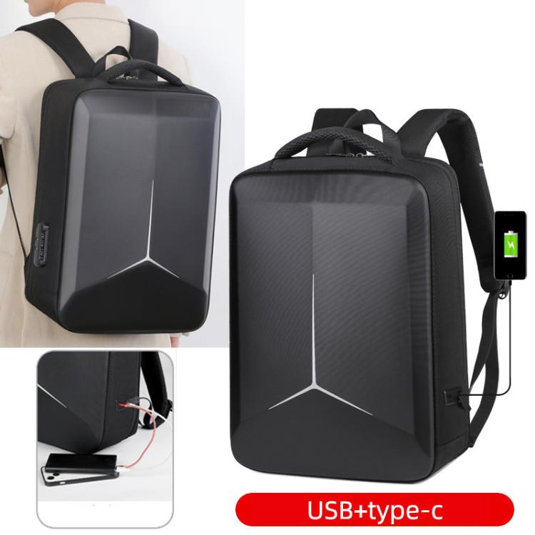 15.6-16.6 Inch Hard Shell Laptop Backpack with USB+Type-C Charging Ports Unisex Anti-Theft  Business Travel Bag, Gray, Blue, Black, Airbag Gray, Airbag Blue, Airbag Black