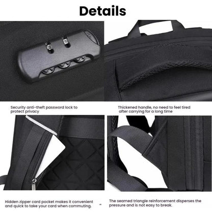 15.6-16.6 Inch Hard Shell Laptop Backpack with USB+Type-C Charging Ports Unisex Anti-Theft  Business Travel Bag, Gray, Blue, Black, Airbag Gray, Airbag Blue, Airbag Black