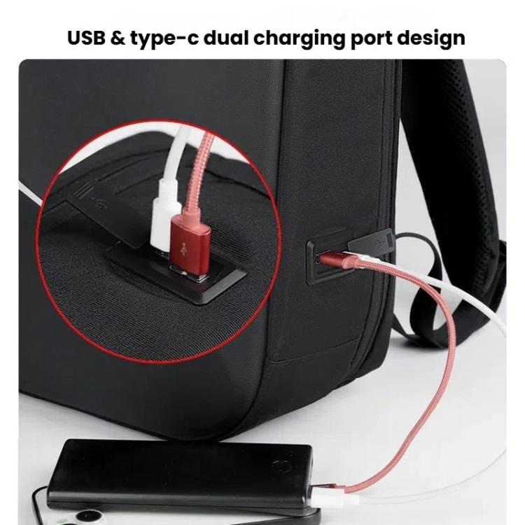 15.6-16.6 Inch Hard Shell Laptop Backpack with USB+Type-C Charging Ports Unisex Anti-Theft  Business Travel Bag, Gray, Blue, Black, Airbag Gray, Airbag Blue, Airbag Black