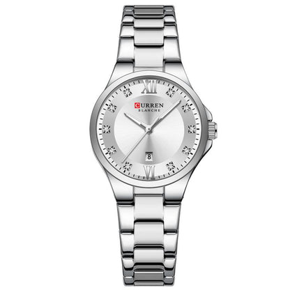 Curren Casual Steel Strap Ladies Calendar Watch