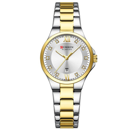 Curren Casual Steel Strap Ladies Calendar Watch