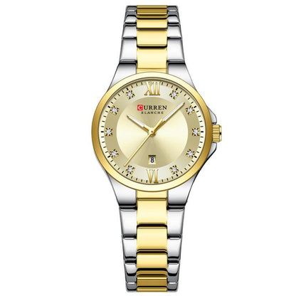 Curren Casual Steel Strap Ladies Calendar Watch