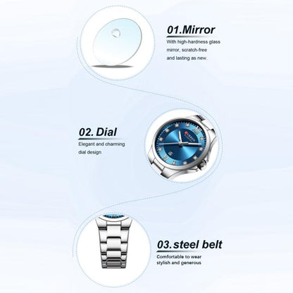 Curren Casual Steel Strap Ladies Calendar Watch