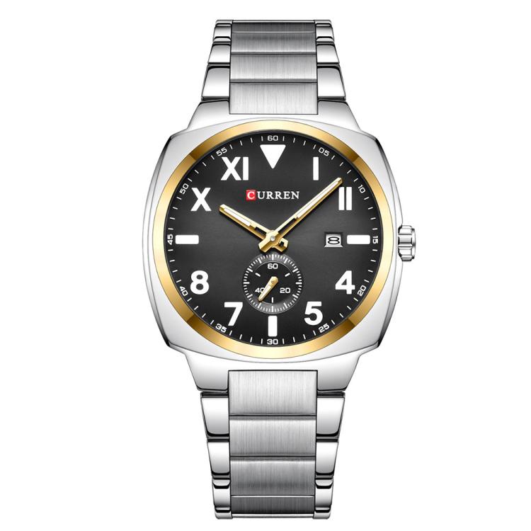 Curren Men Steel Band Calendar Business Quartz Watch