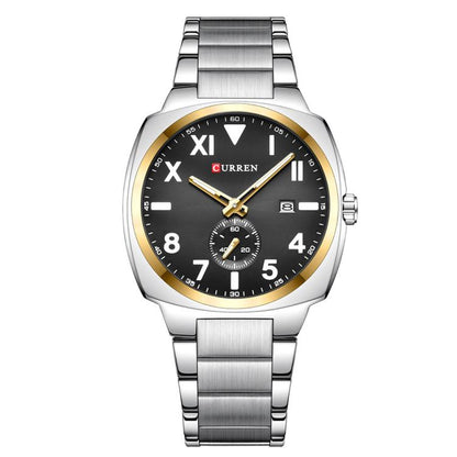 Curren Men Steel Band Calendar Business Quartz Watch
