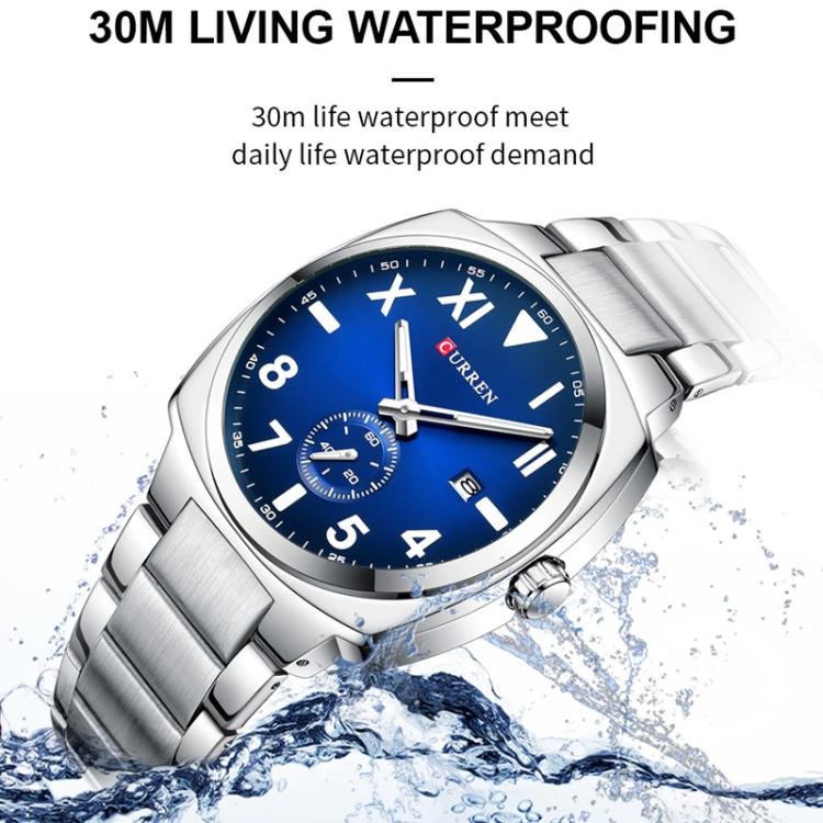 Curren Men Steel Band Calendar Business Quartz Watch