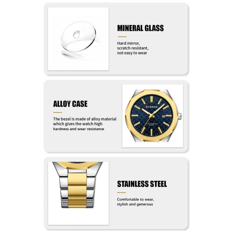 Curren Business Steel Band Calendar Men Quartz Watch