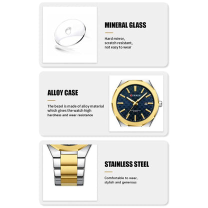 Curren Business Steel Band Calendar Men Quartz Watch