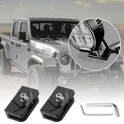 For Trucks SUVs Car Adjustable Aluminum Pillar Cover LED Work Light Pod Mounting Bracket Kit, 1pair