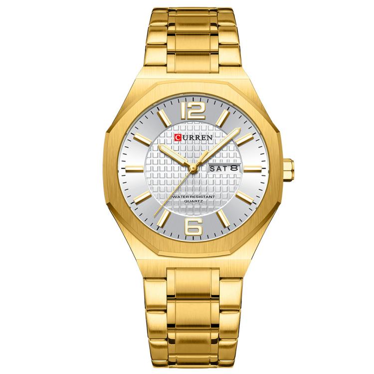Curren Steel Band Calendar Men'S Business Quartz Watch