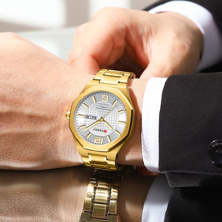 Curren Steel Band Calendar Men'S Business Quartz Watch