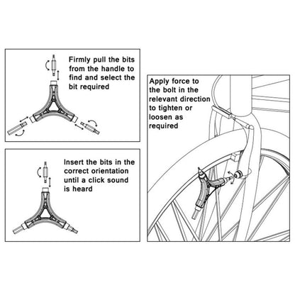 BIKERSAY Bicycle Multi-Function Triangular Hexagonal Y-Type Wrench