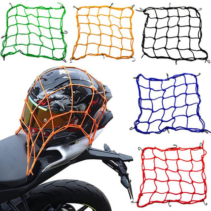 Motorcycle Scooter Fuel Tank Mesh Bag 6 Hooks Elastic Webbing Expandable Mesh Bag